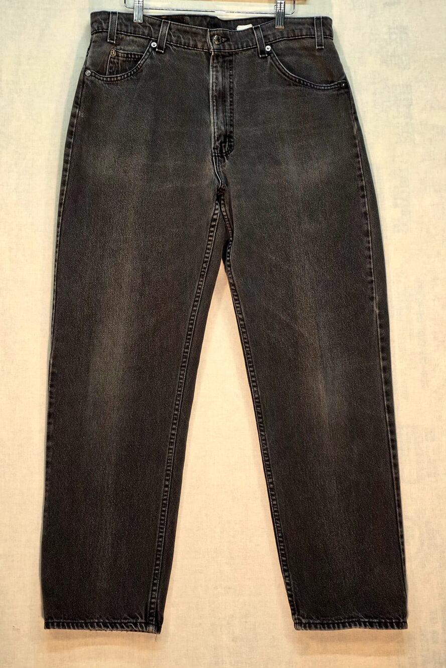 Vintage 90s Levis 550 White Tab Black Jeans USA Made 36x32 Relaxed Tapered